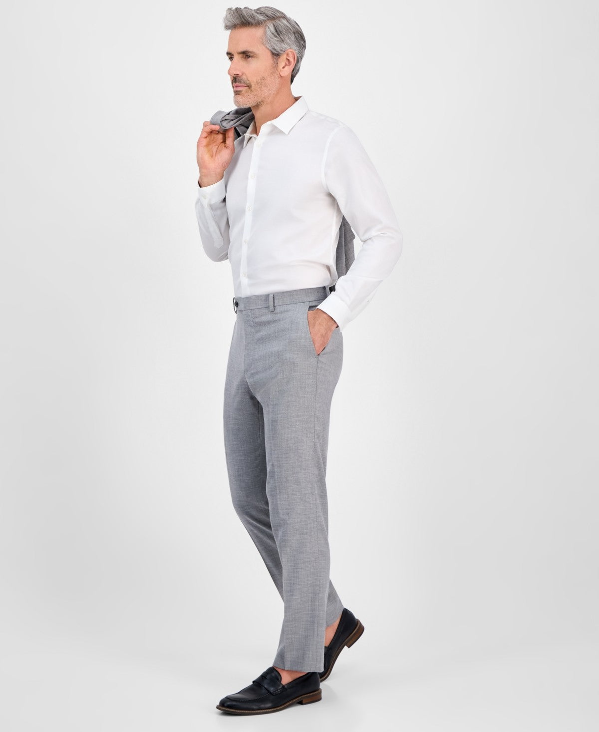 Tallia Mens Classic fit Dress Pants 38 / 32 Light Gray Solid