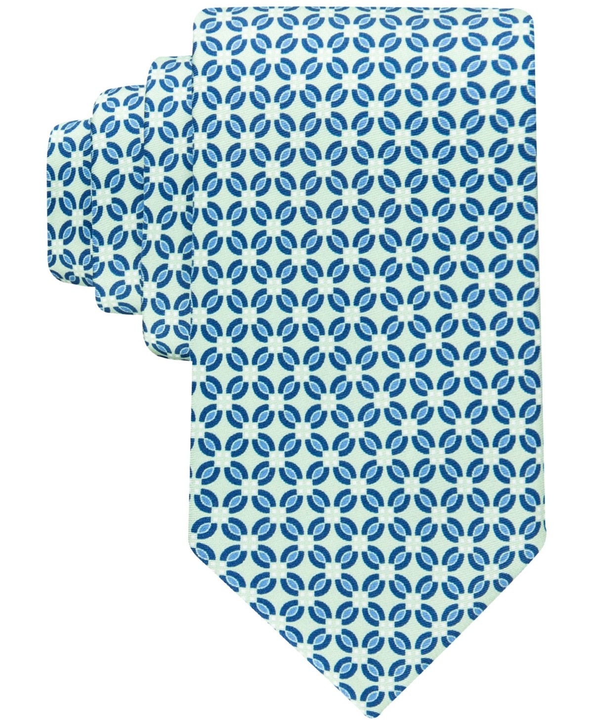 Tommy Hilfiger Mens Delano Medallion Neck Tie Mint Green Blue