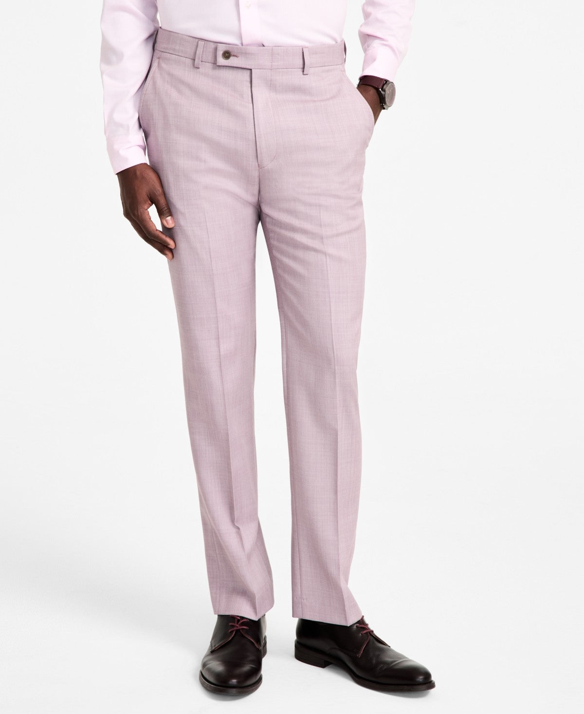 Calvin Klein Mens Slim fit Dress Pants 30 / 30 Pink Solid