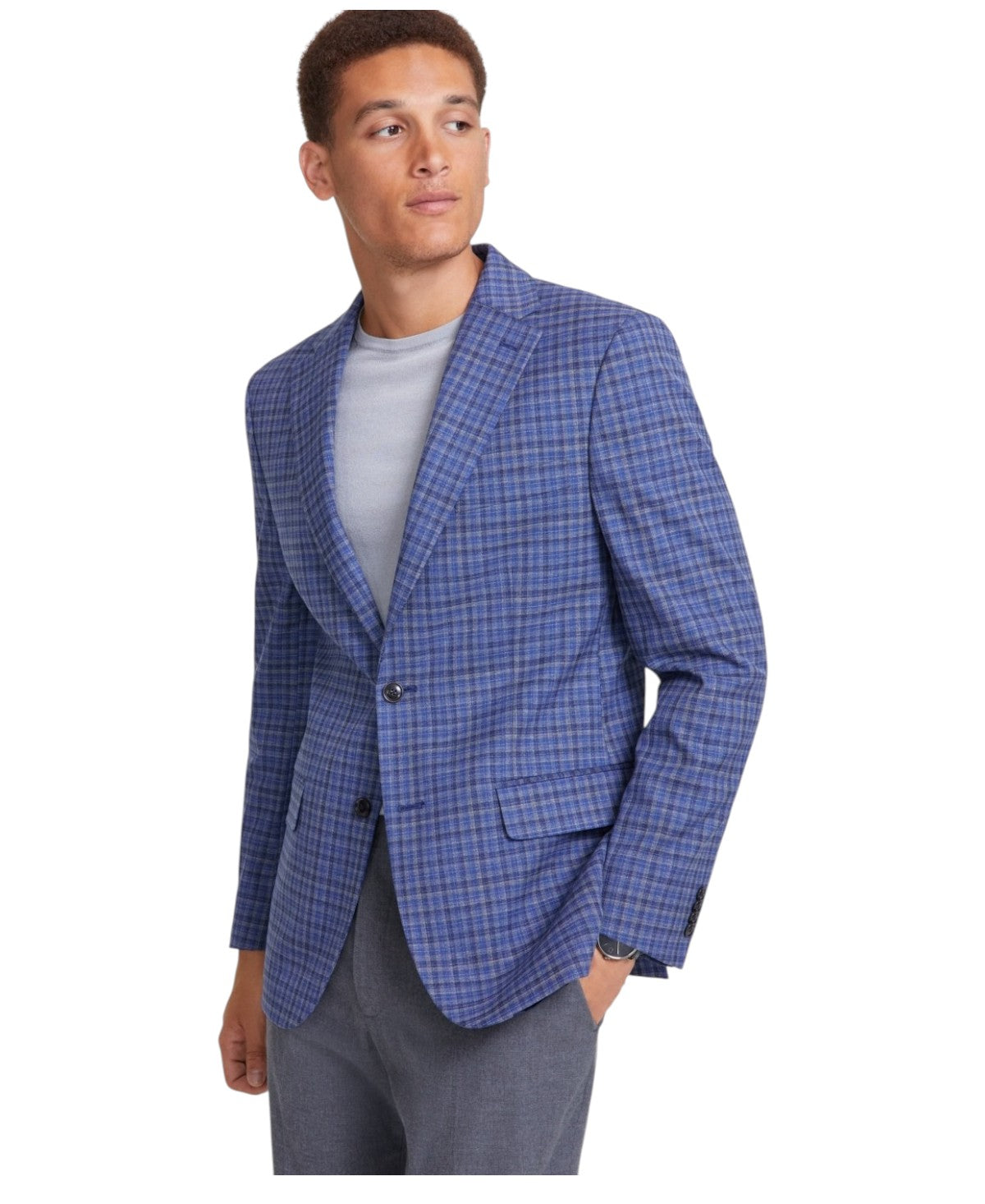 Tommy Hilfiger Mens Modern fit Sport Coat Blazer 38 R Blue Check