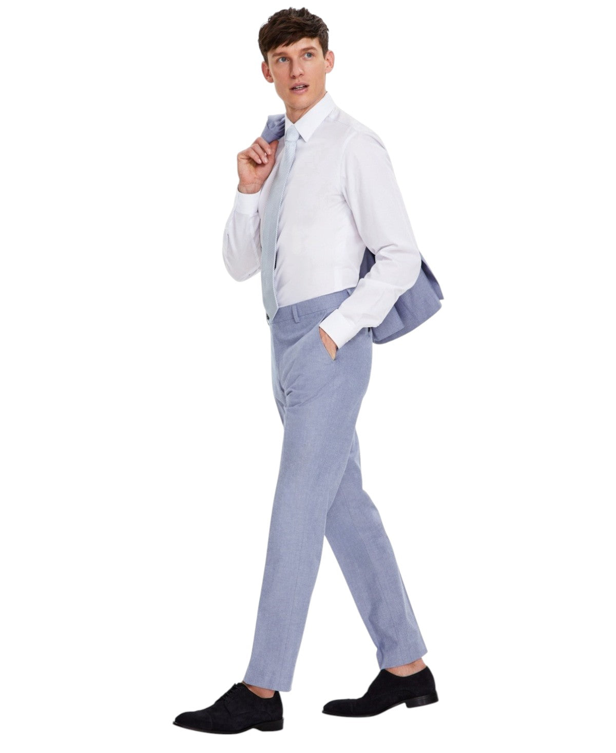 Tommy Hilfiger Mens Modern fit Dress Pants 34 / 30 Light Blue Solid Stretch