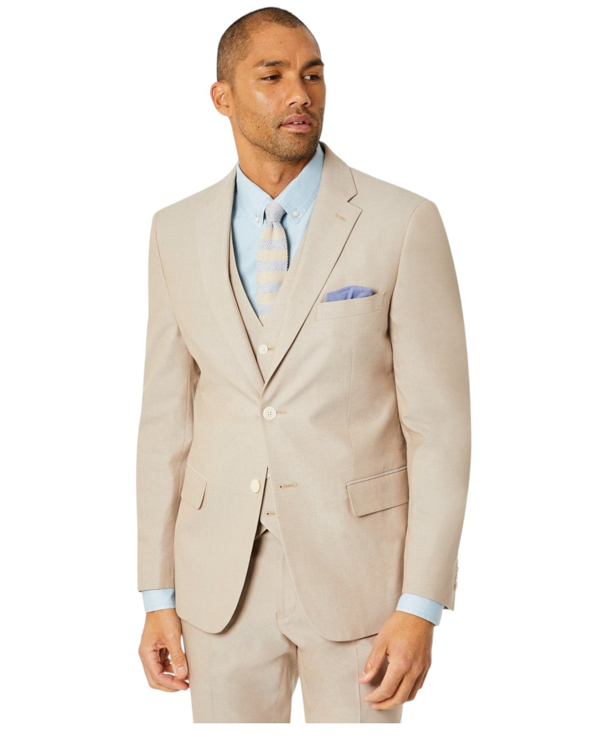 Tommy Hilfiger Mens Modern fit Suit Jacket Blazer 38 S Beige Solid Stretch