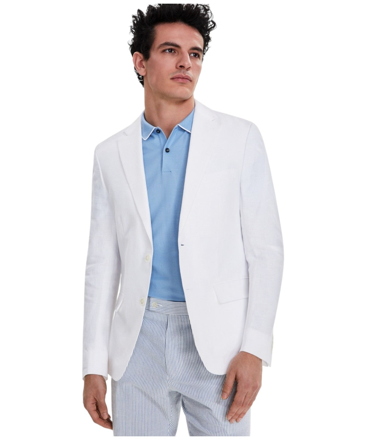 Tommy Hilfiger Mens Modern fit Sport Coat Blazer 40 R White Solid Stretch
