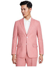 Tommy Hilfiger Mens Modern fit Sport Coat Blazer 42 S Light Red Solid Linen