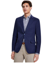 Tommy Hilfiger Mens Modern fit Sport Coat Blazer 42 S Navy Blue Solid Linen