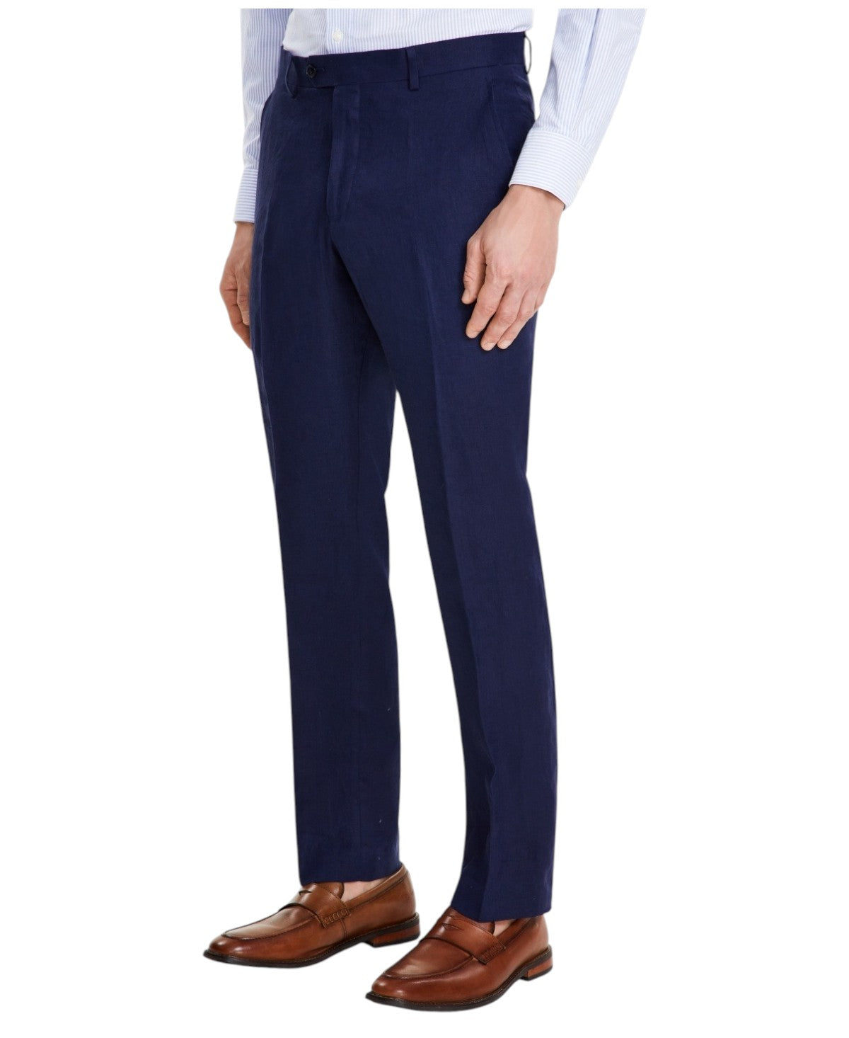 Tommy Hilfiger Mens Modern fit Dress Pants 38 / 30 Navy Blue Solid Linen