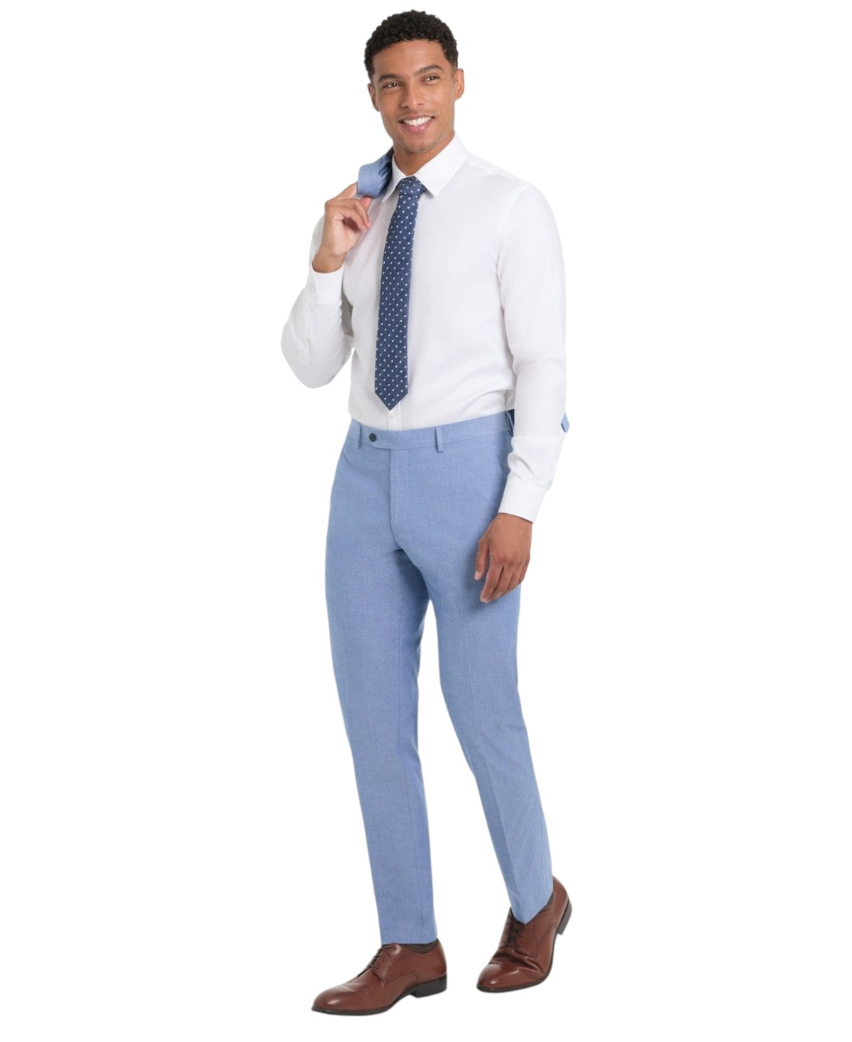 Tommy Hilfiger Mens Modern fit Dress Pants 42 / 30 Light Blue Solid Stretch