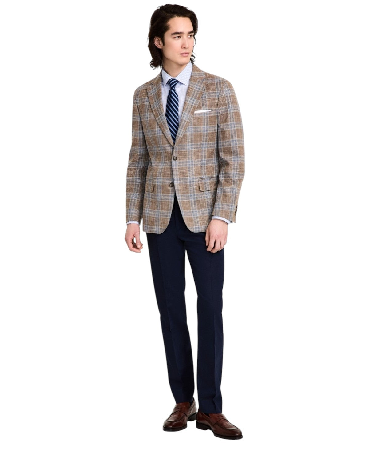 Tommy Hilfiger Mens Modern fit Sport Coat Blazer 42 R Beige Plaid