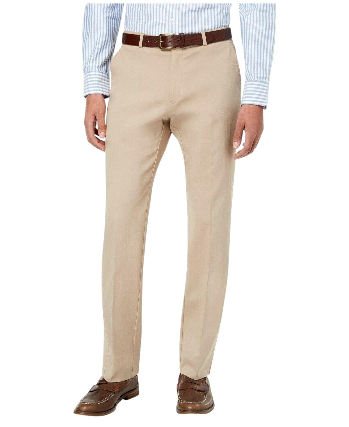 Tommy Hilfiger Mens Modern fit Dress Pants 32 / 30 Beige Solid Stretch