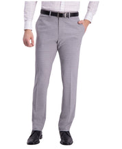 Kenneth Cole Mens Slim fit Dress Pants 36 / 30 Light Grey Check Stretch