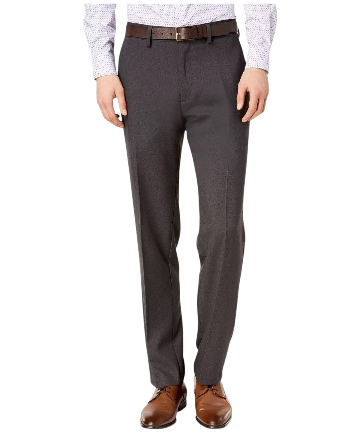 Kenneth Cole Mens Modern fit Dress Pants 33 / 32 Charcoal  Grey Check Stretch