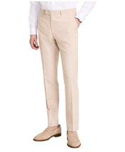 Tommy Hilfiger Mens Modern fit Dress Pants 34 / 34 Beige Solid Stretch Linen