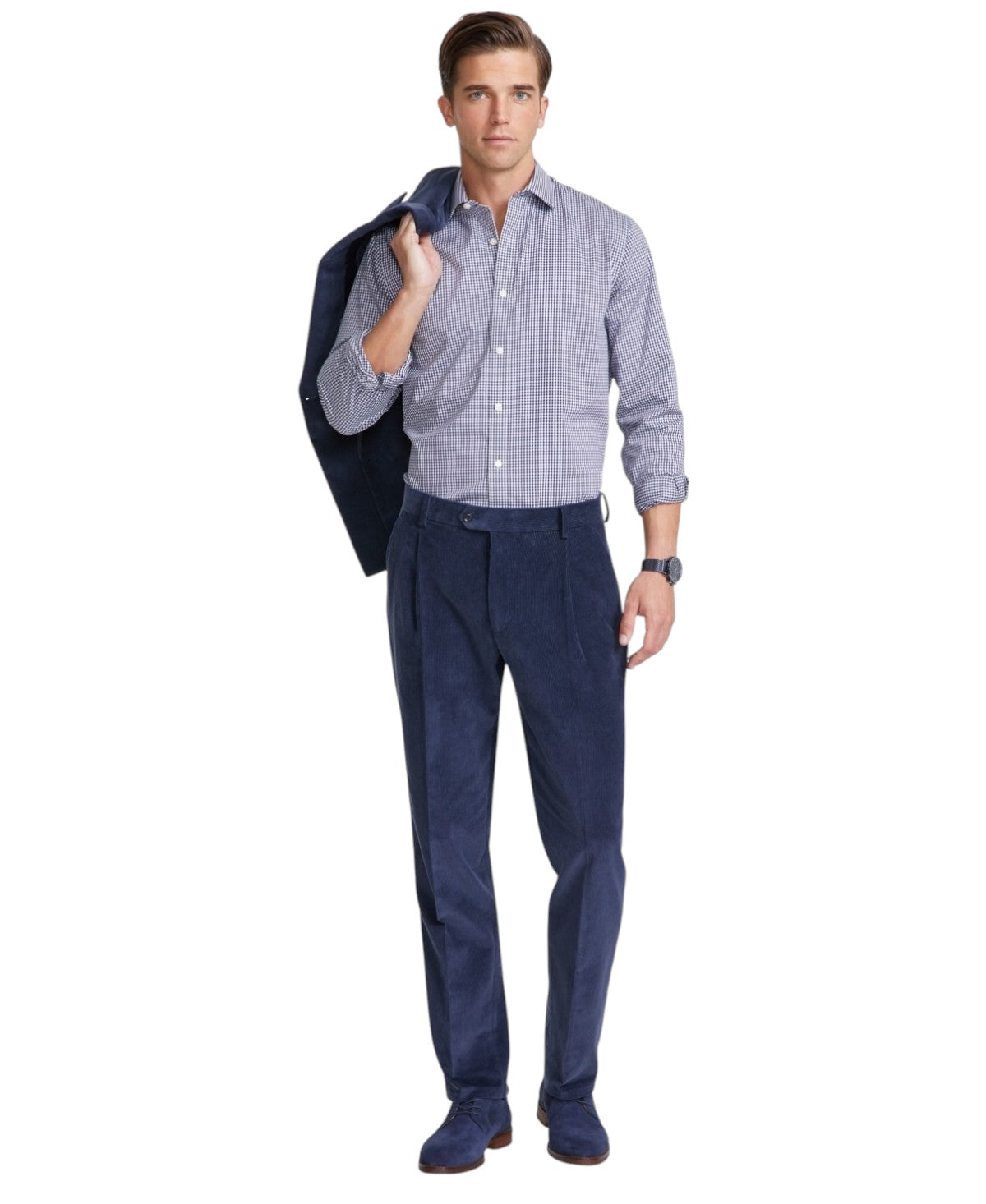 Tommy Hilfiger Mens Modern fit Dress Corduroy Pants 30 / 32 Blue Solid