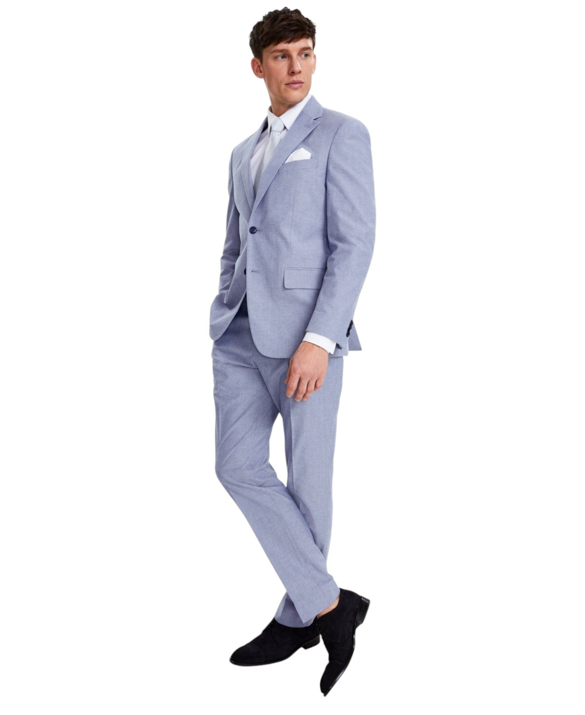 Tommy Hilfiger Mens Modern fit Suit Jacket Blazer 42 L Powder Blue Solid Stretch
