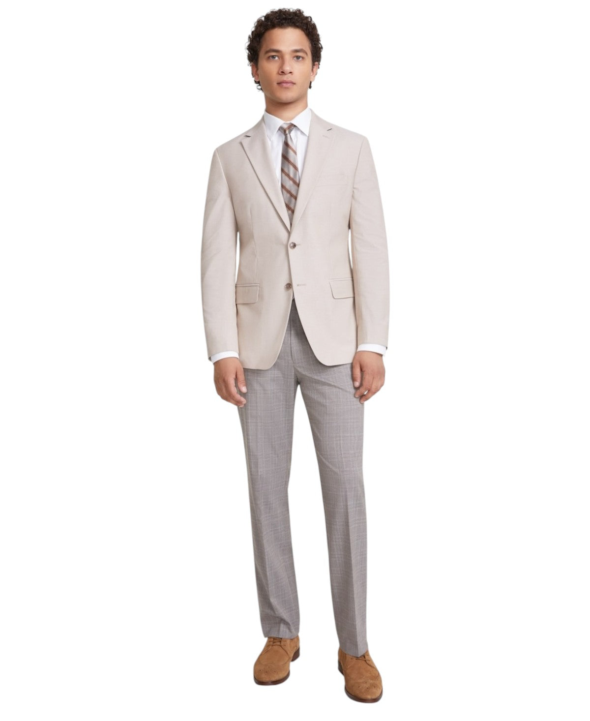 Tommy Hilfiger Mens Modern fit Sport Coat Blazer 42 L Beige Solid