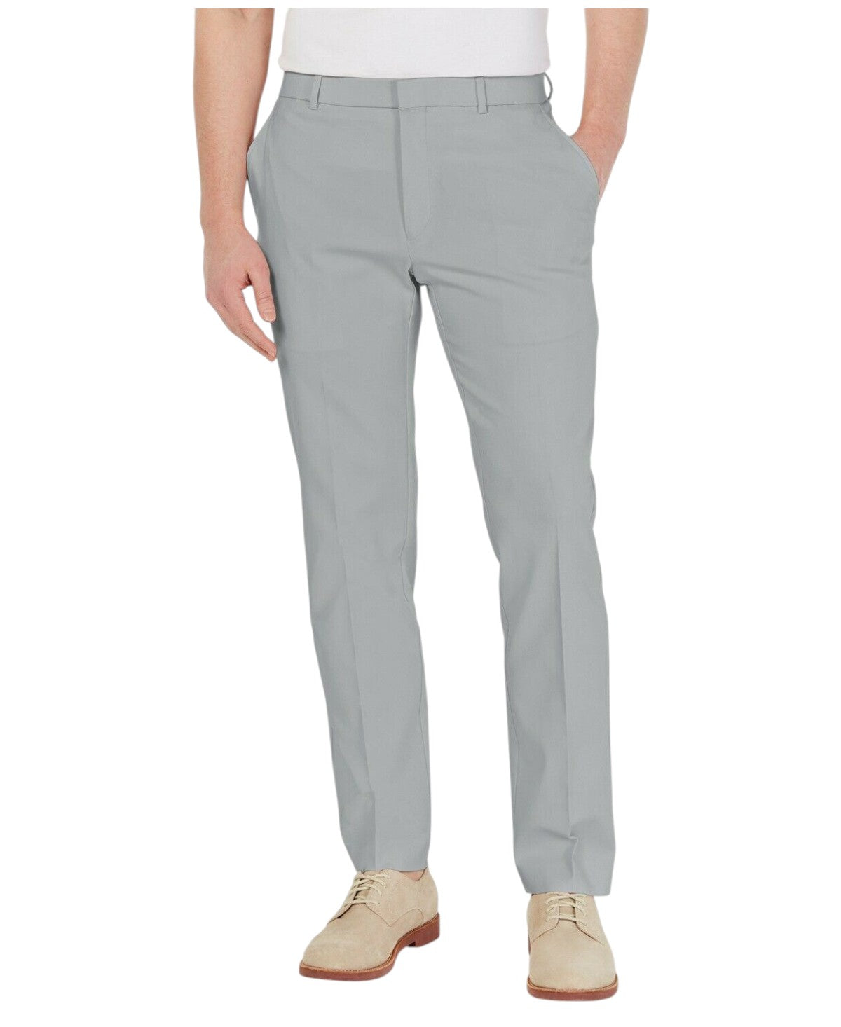 Tommy Hilfiger Mens Modern fit Dress Pants 38 / 32 Light Grey Solid Stretch