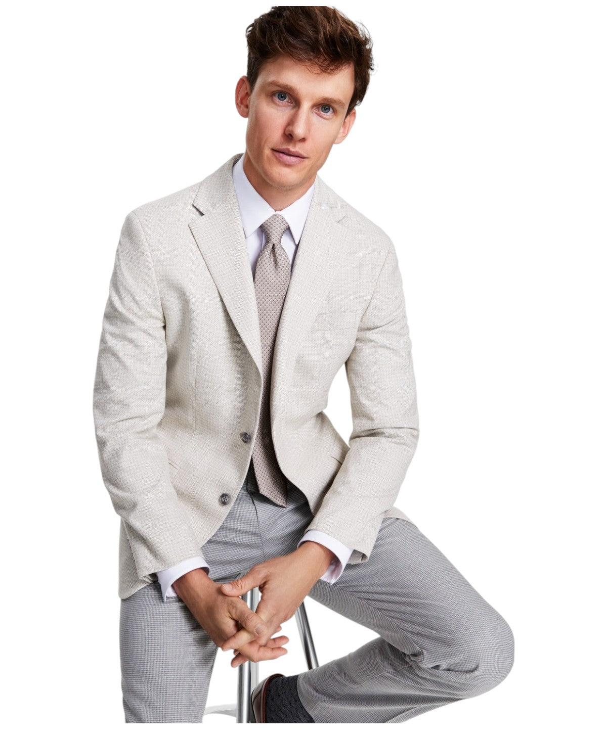 Tommy Hilfiger Mens Modern fit Sport Coat Blazer 38 R Beige Check