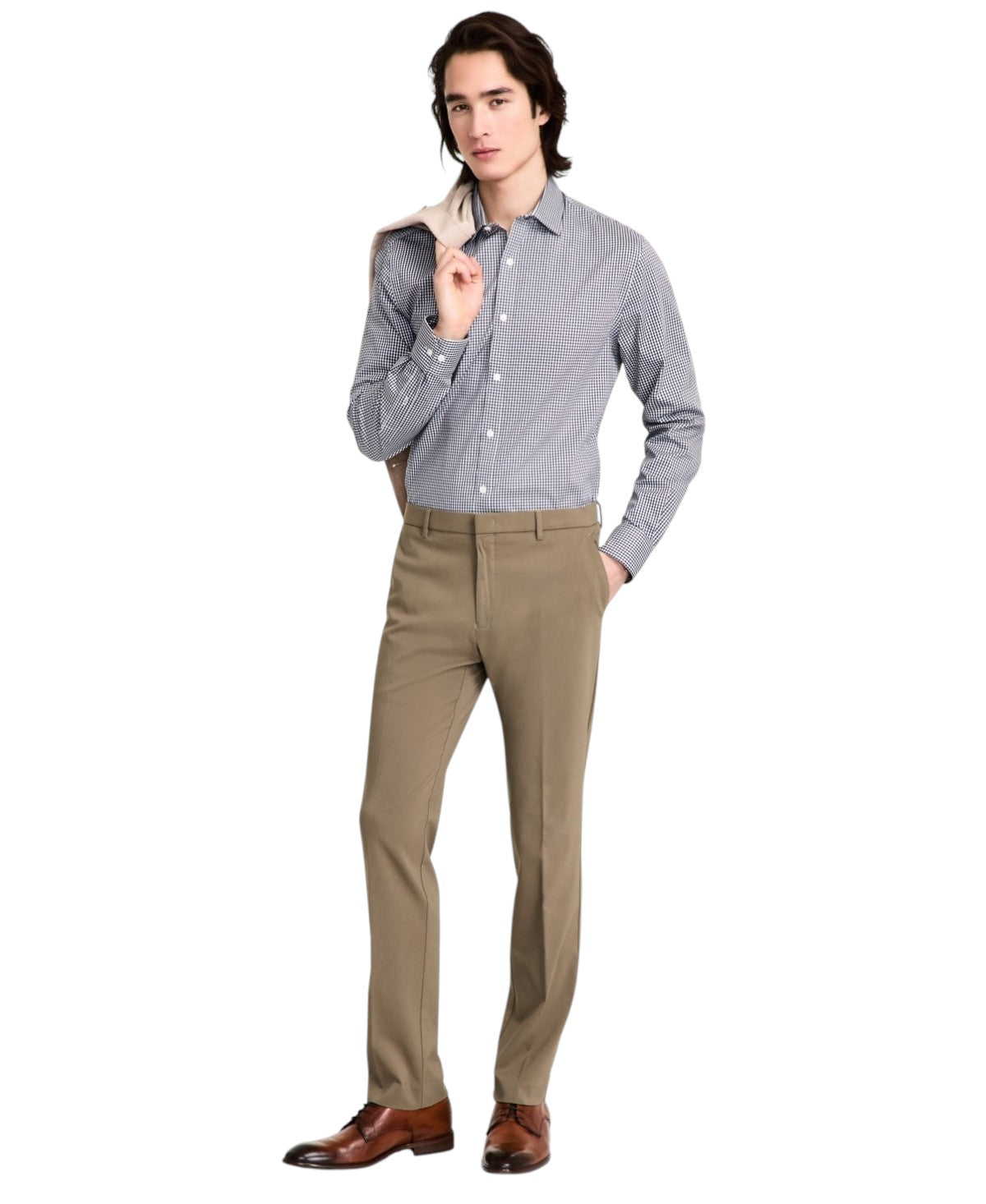 Tommy Hilfiger Mens Modern fit Dress Pants 34 / 30 Green Solid Stretch
