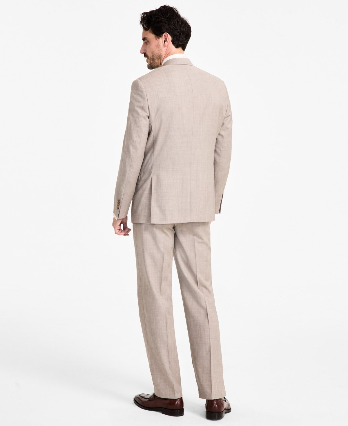Michael Kors Mens Regular fit Wool Suit Jacket Blazer 46 L Tan Brown Solid
