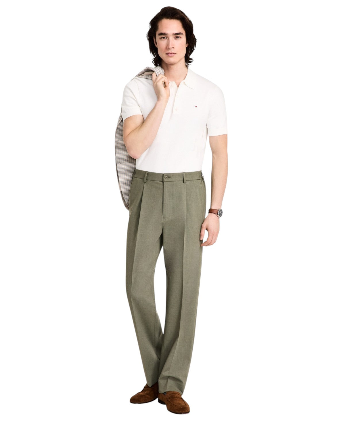 Tommy Hilfiger Mens Relaxed fit Dress Pants 40 / 29 Sage Green Solid – Bristol Apparel Co