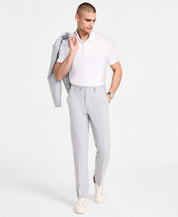 Alfani Mens Slim fit Dress Pants 32 / 30 Light Gray Plaid