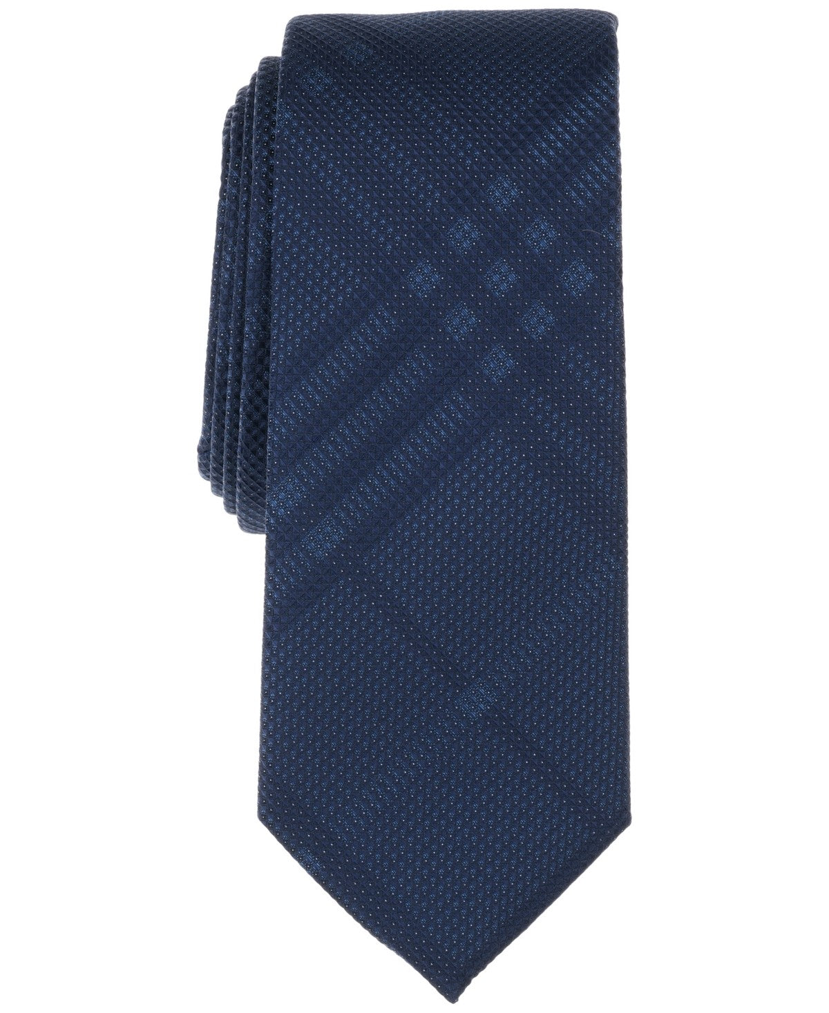 Alfani Mens Melville Plaid Neck Tie Blue Navy