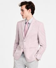 Calvin Klein Mens Slim fit Sport Coat Blazer 36 S Pink Solid Stretch