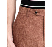 Tommy Hilfiger Mens Modern fit Linen Dress Pants 36 / 34 Brown Solid