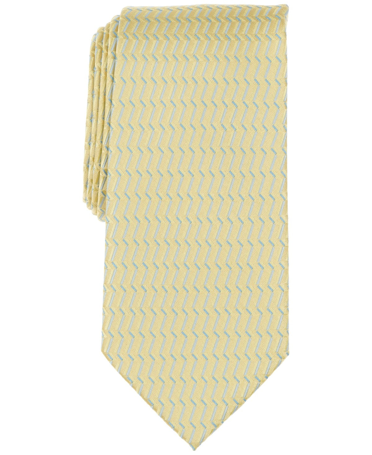 Perry Ellis Mens Scanlon Geo-Pattern Neck Tie Yellow