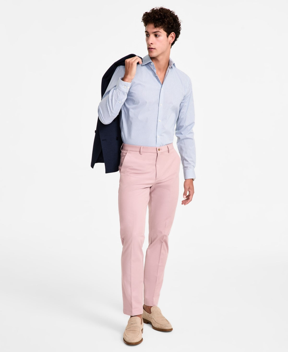 Michael Kors Mens Classic fit Dress Pants 34 / 29 Pink Solid Stretch