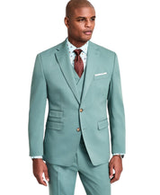 Tayion Mens Classic fit Suit Jacket Blazer 44 S Green Solid Stretch