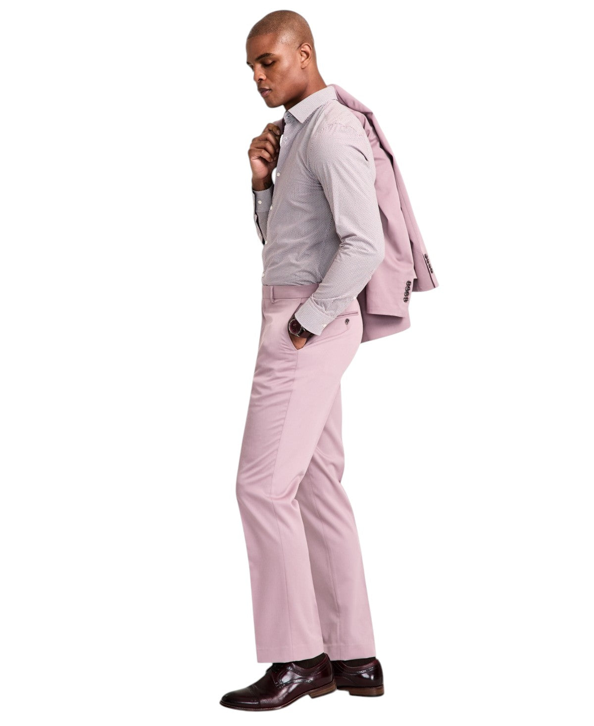 Tayion Mens Regular fit Dress Pants 40 / 32 Purple Solid