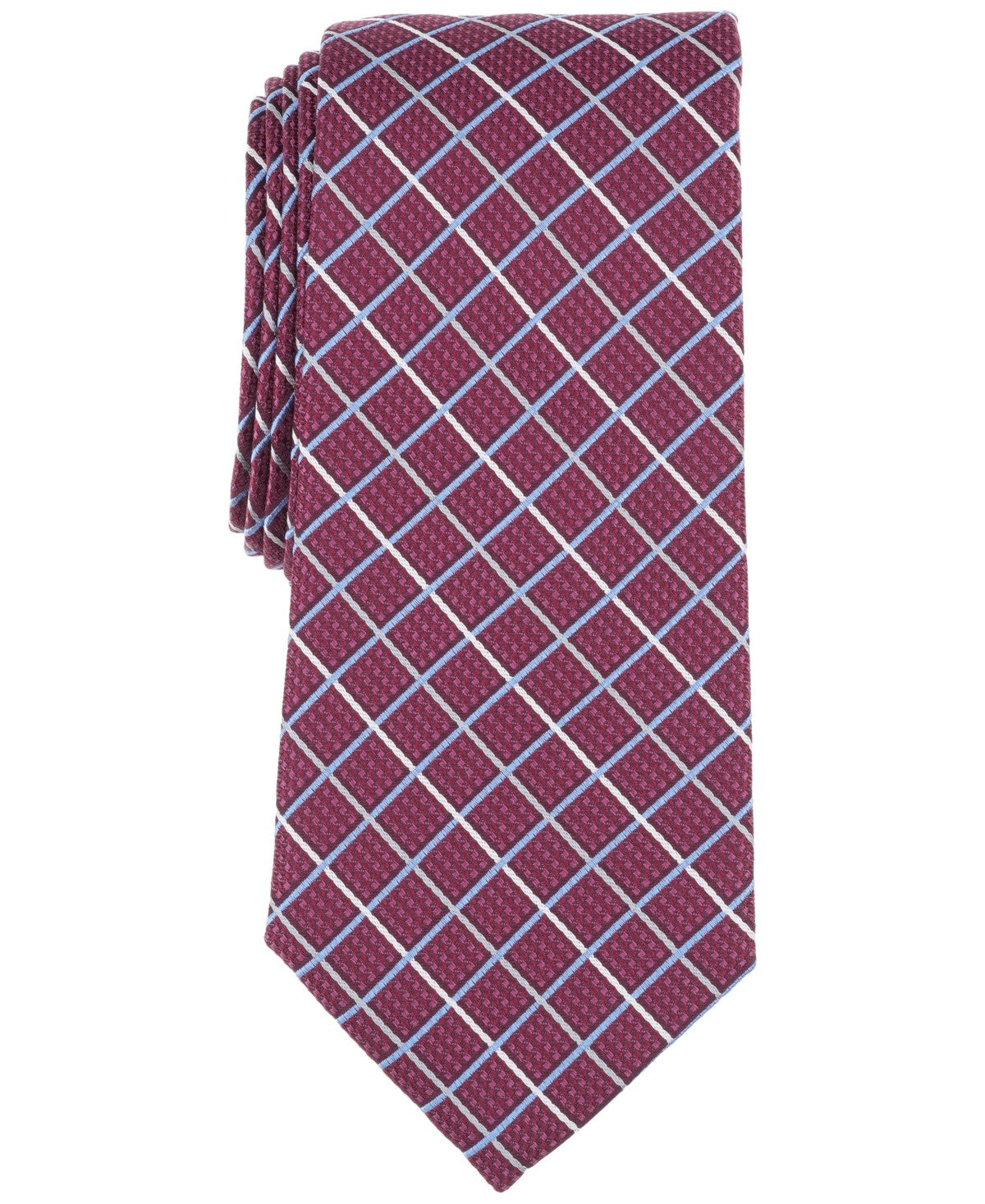 Michael Kors Mens Thorne Grid Neck Tie Red