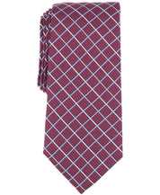 Michael Kors Mens Thorne Grid Neck Tie Red