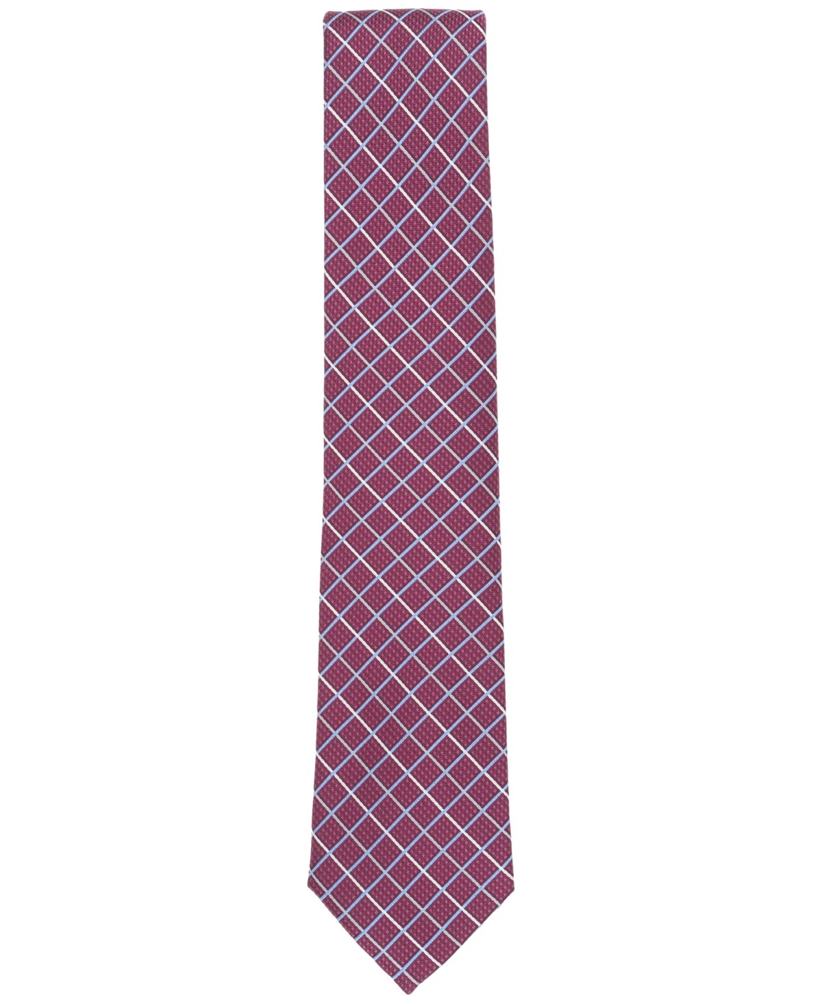 Michael Kors Mens Thorne Grid Neck Tie Red