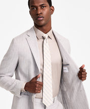 Calvin Klein Mens Slim fit Linen Suit Jacket Blazer 36 S Grey Striped