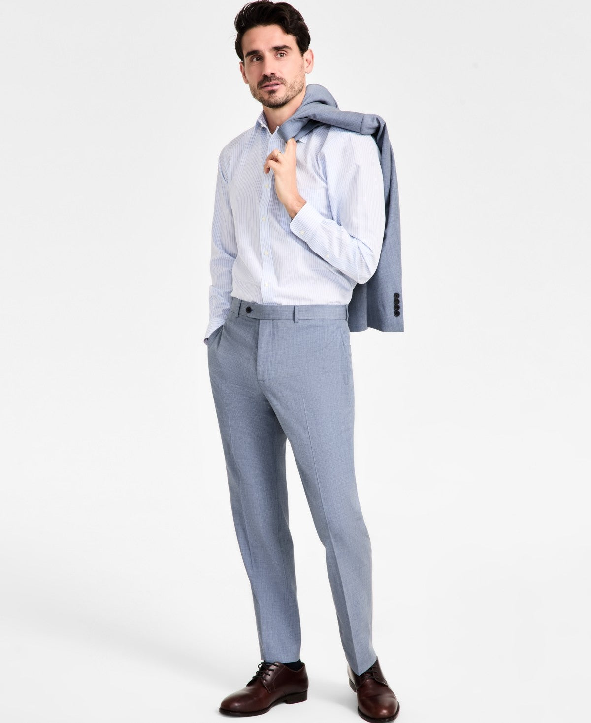 Brooks Brothers Mens Classic fit Dress Pants 44 / 32 Powder Blue Stretch Wool