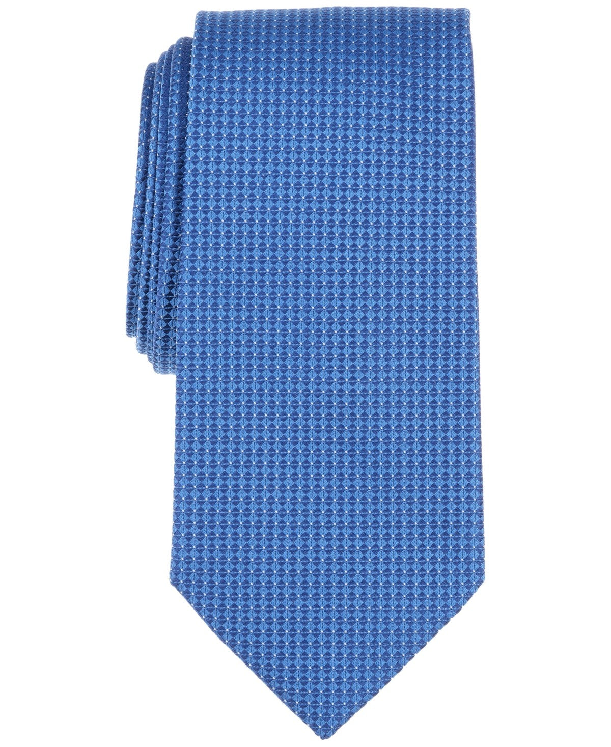 Michael Kors Mens Langer Mini-Check Neck Tie Blue