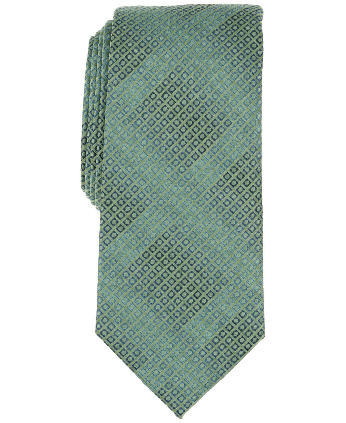 Perry Ellis Mens Barbet Classic Geometric Neck Tie Green