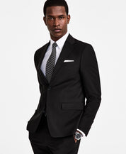Calvin Klein Mens Skinny fit Suit Jacket Blazer 40 L Black Solid Stretch