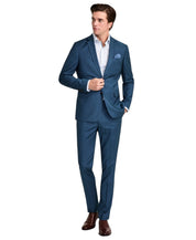 Nick Graham Mens Slim 2 Piece Suit 48 L / 43 Waist Teal Green Striped Stretch