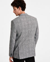 Michael Kors Mens Classic fit Linen Sport Coat Blazer 50 R Black White Plaid