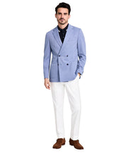 Michael Kors Mens Classic fit Double Breasted Sport Coat Blazer 42 L Blue Solid