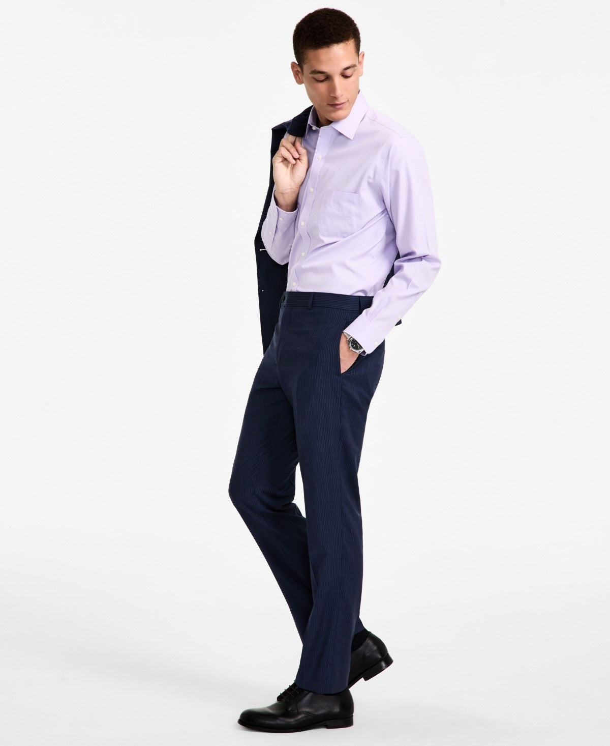 Brooks Brothers Mens Classic fit Wool Dress Pants 38 / 32 Blue Striped