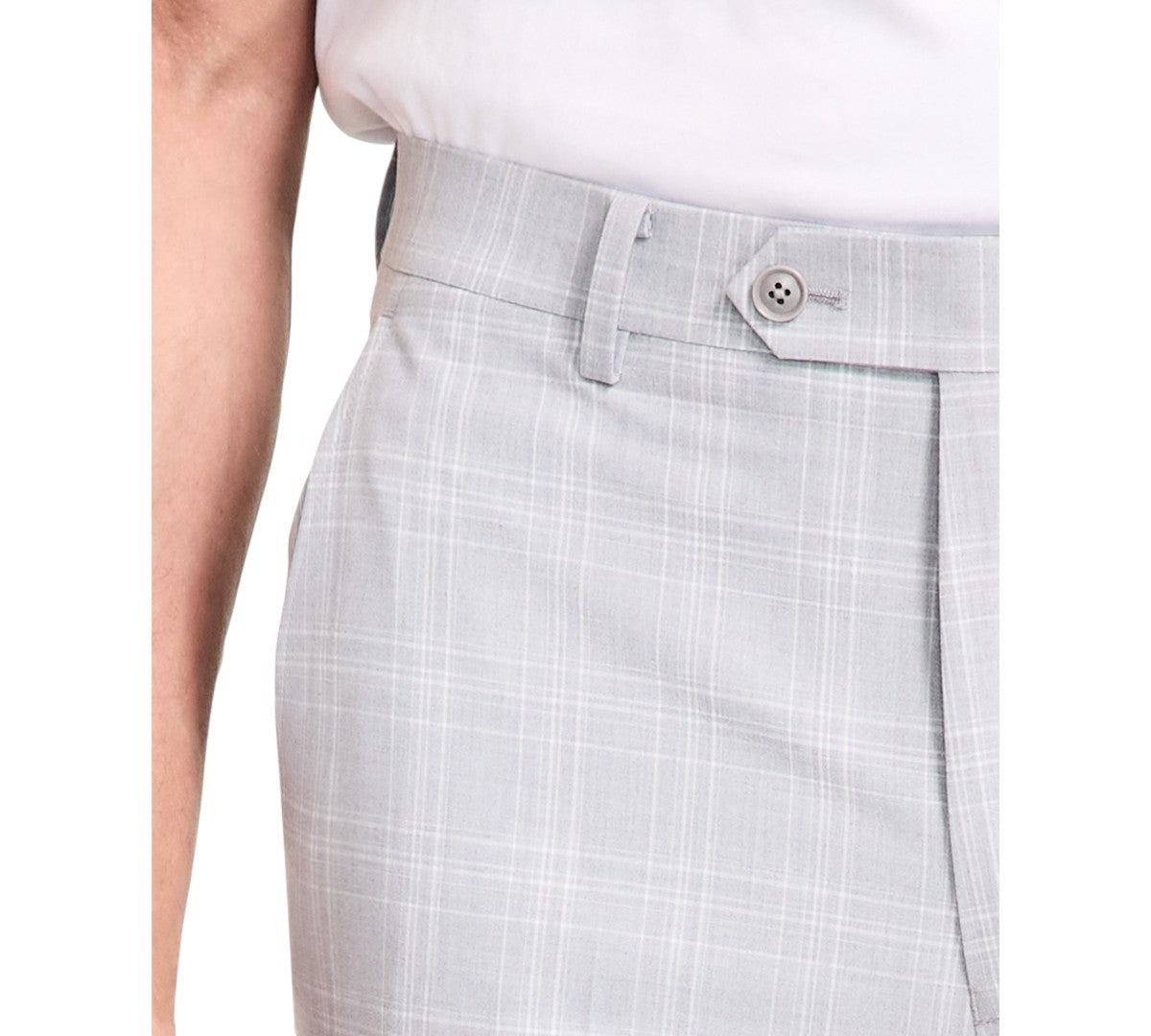 Alfani Mens Slim fit Dress Pants 29 / 30 Light Grey Plaid
