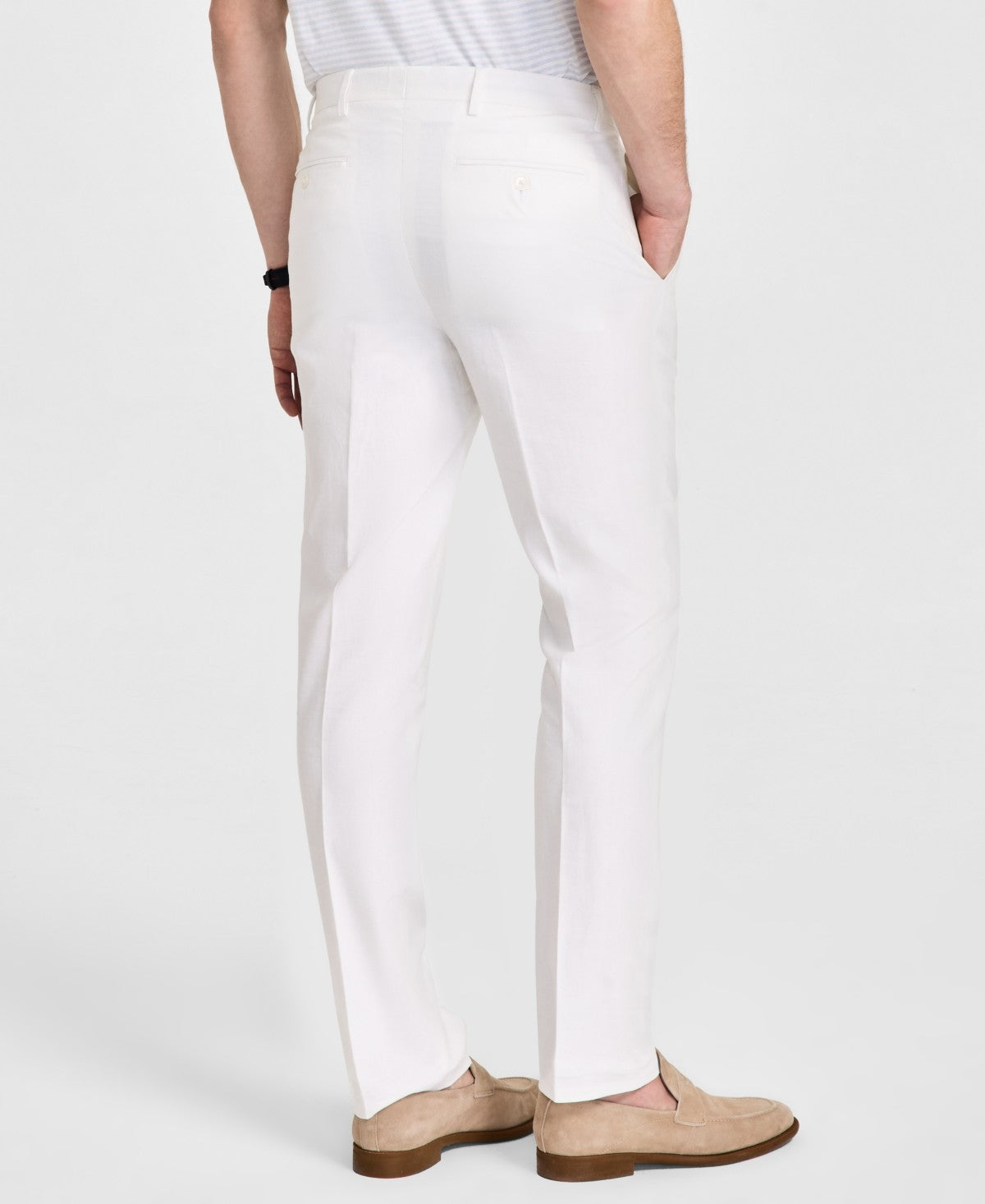 Tommy Hilfiger Mens Modern fit Linen Dress Pants 40 / 34 White Solid