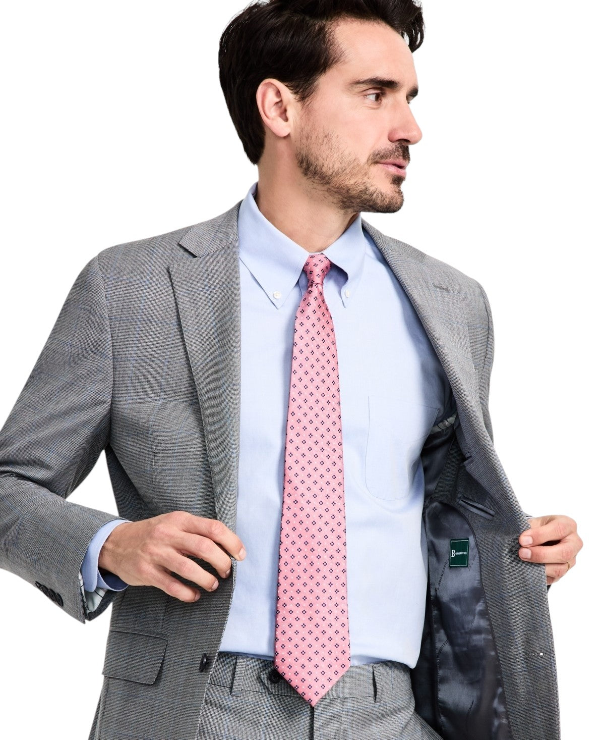 Brooks Brothers Mens Classic fit Wool Suit Jacket Blazer 44 R Gray Plaid