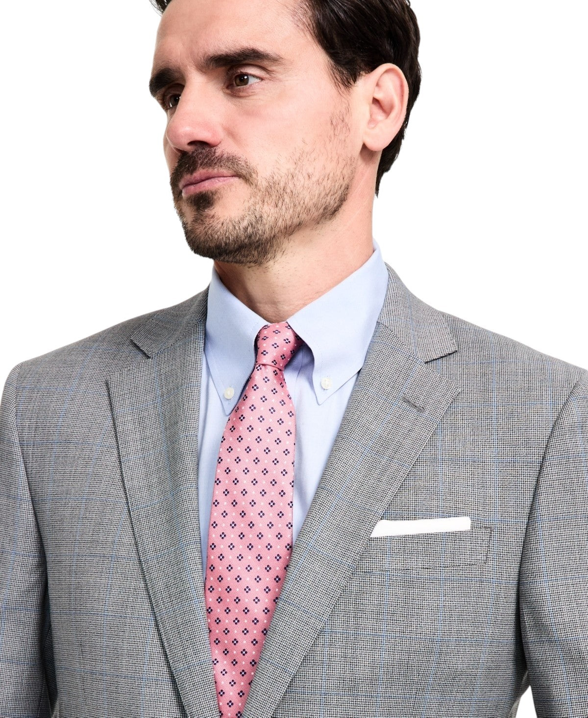 Brooks Brothers Mens Classic fit Wool Suit Jacket Blazer 44 R Gray Plaid