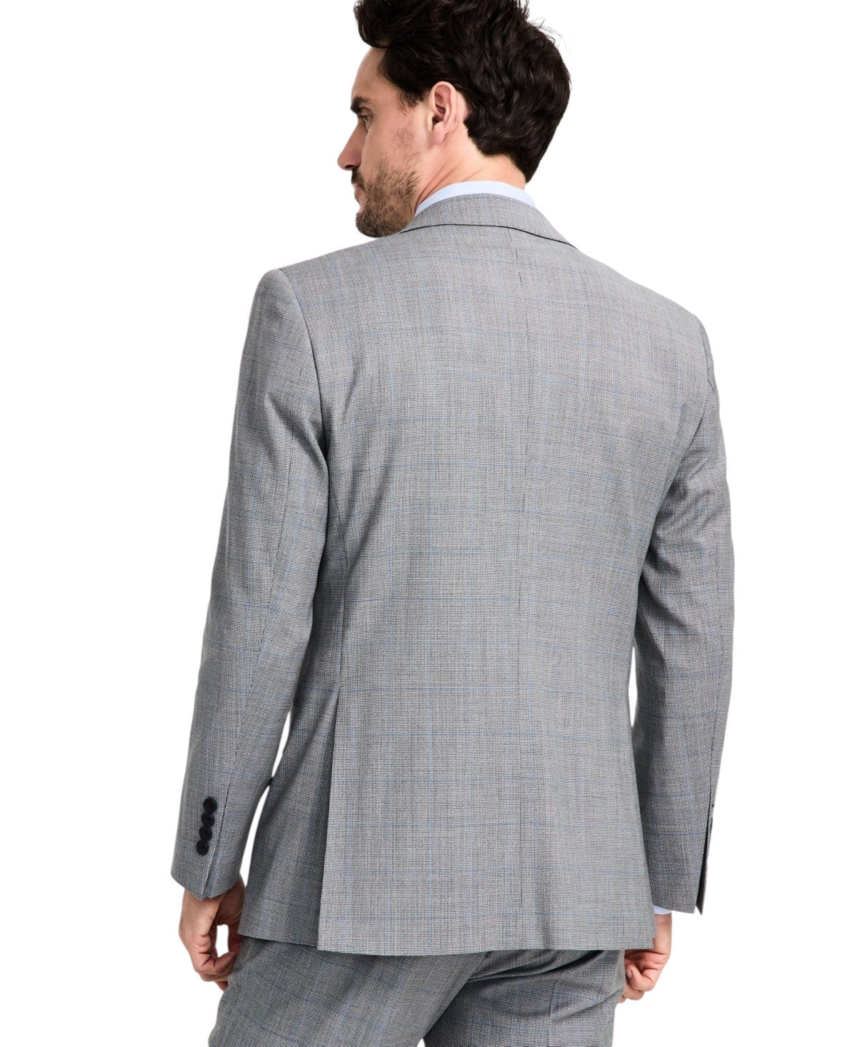 Brooks Brothers Mens Classic fit Wool Suit Jacket Blazer 44 R Gray Plaid