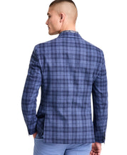 Bar Iii Mens Slim fit Sport Coat Blazer 36 R Multi Blue Plaid Linen